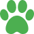 Animal paw icon in green